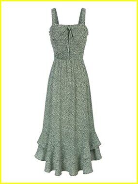 Strappy Floral Maxi Dress Boho Smocked Open Back Adjustable Spaghetti Straps